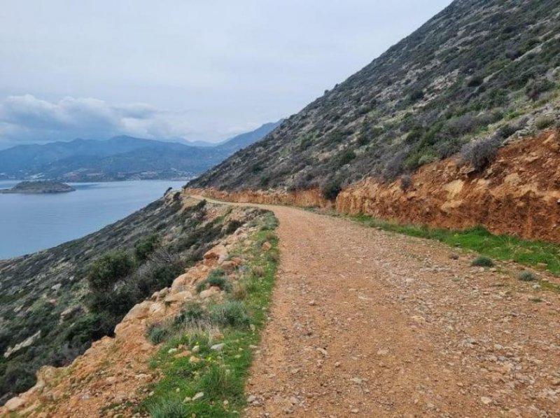 Plaka bei Elounda MIT VIDEO - Kreta, Plaka Elounda: Bauland mit Panoramablick auf das Meer zu verkaufen Grundstück kaufen